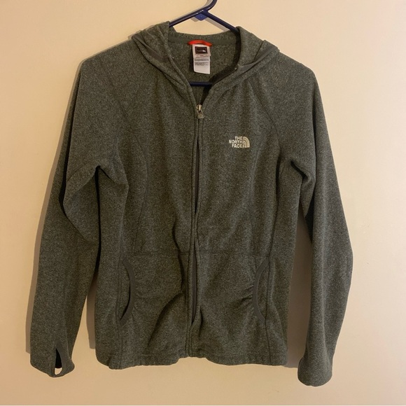 The North Face Women’s Size Medium Gray Fleece Full Zip Hooded Polartec Jacket - Picture 1 of 6